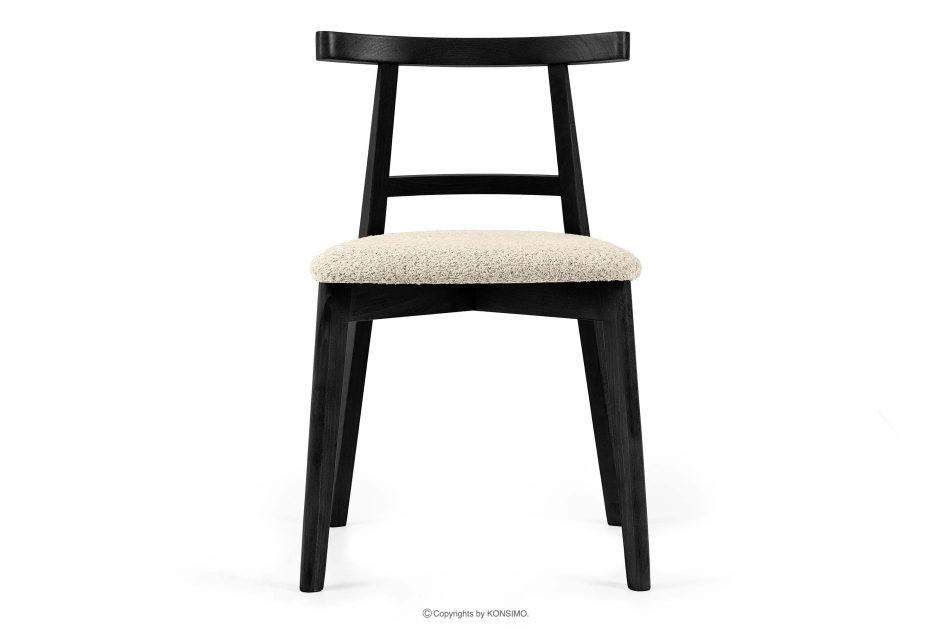 LILIO Vintage-Boucle-Stuhl hellbeige/schwarz hellbeige/schwarz - Foto 2