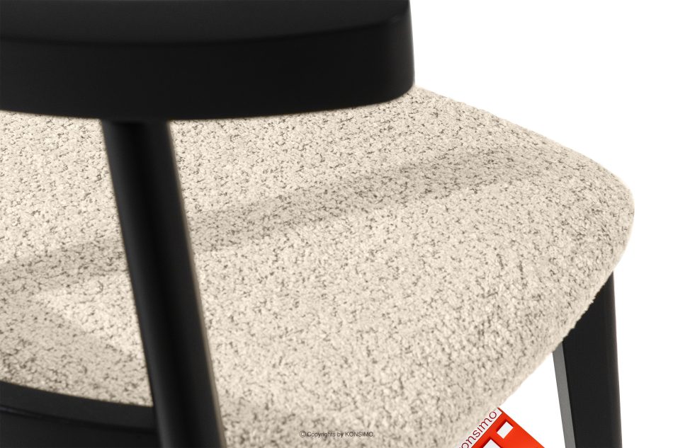 LILIO Vintage-Boucle-Stuhl hellbeige/schwarz hellbeige/schwarz - Foto 6