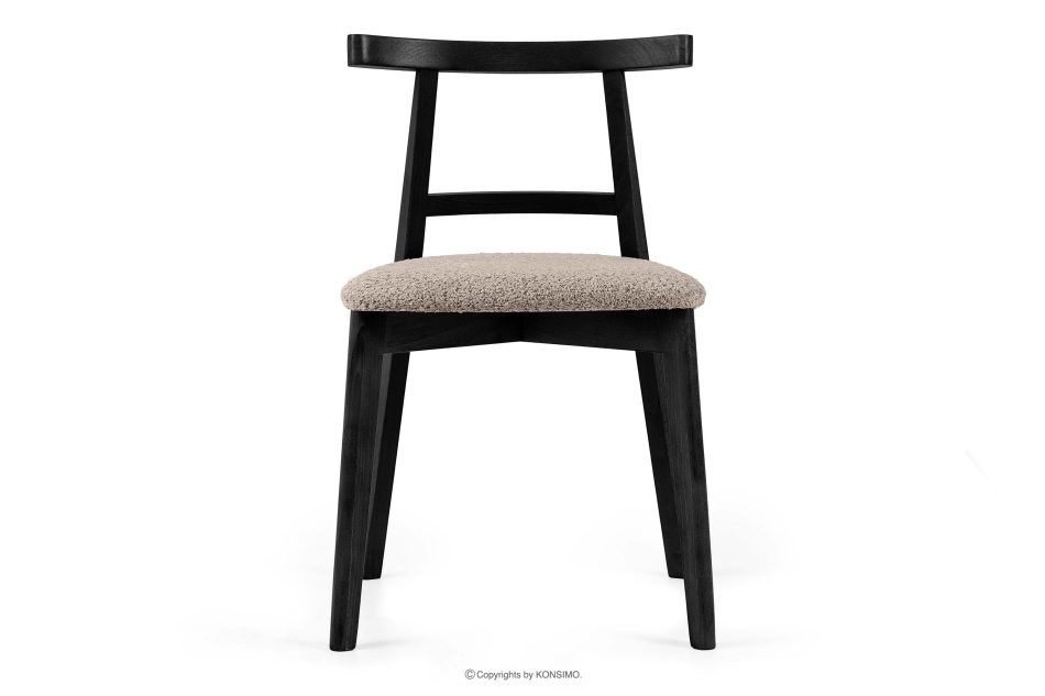 LILIO Vintage-Boucle-Stuhl dunkelbeige/schwarz dunkelbeige/schwarz - Foto 2