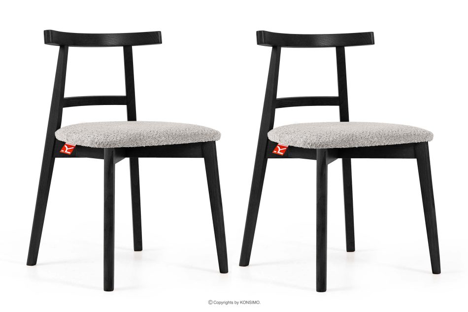 LILIO Vintage Boucle Stuhl Stahl/Schwarz 2 Stk. Stahl/Schwarz - Foto 0