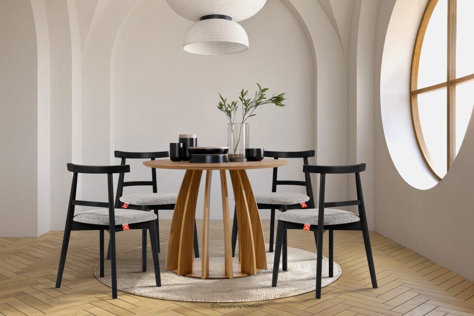 LILIO Vintage Boucle Stuhl Stahl/Schwarz 2 Stk. Stahl/Schwarz - Foto 9