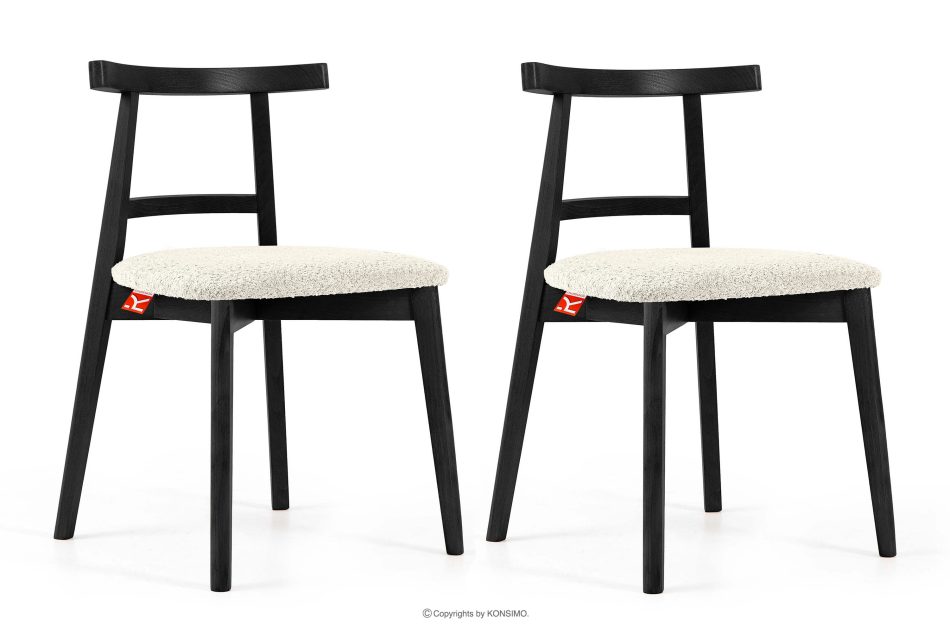 LILIO Vintage Boucle Stuhl weiß/schwarz 2 tlg. weiß/schwarz - Foto 0