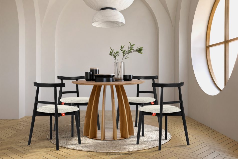 LILIO Vintage Boucle Stuhl weiß/schwarz 2 tlg. weiß/schwarz - Foto 9