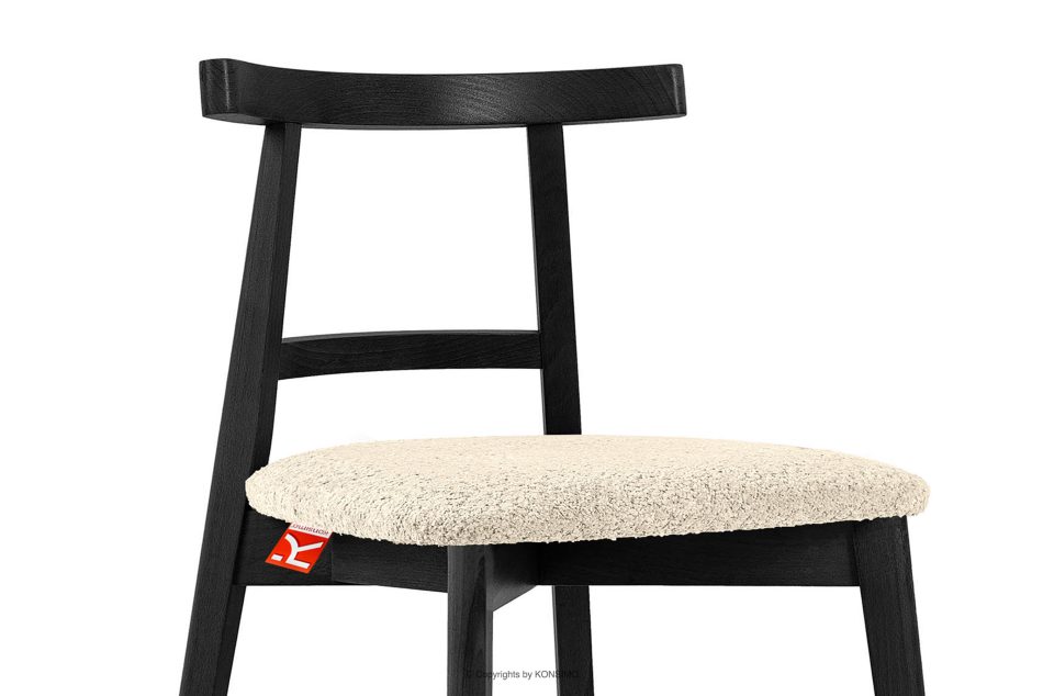 LILIO Vintage Stuhl Boucle hellbeige/schwarz 2 tlg. hellbeige/schwarz - Foto 6