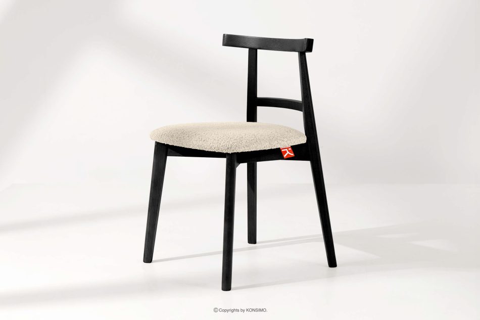 LILIO Vintage Stuhl Boucle hellbeige/schwarz 2 tlg. hellbeige/schwarz - Foto 1