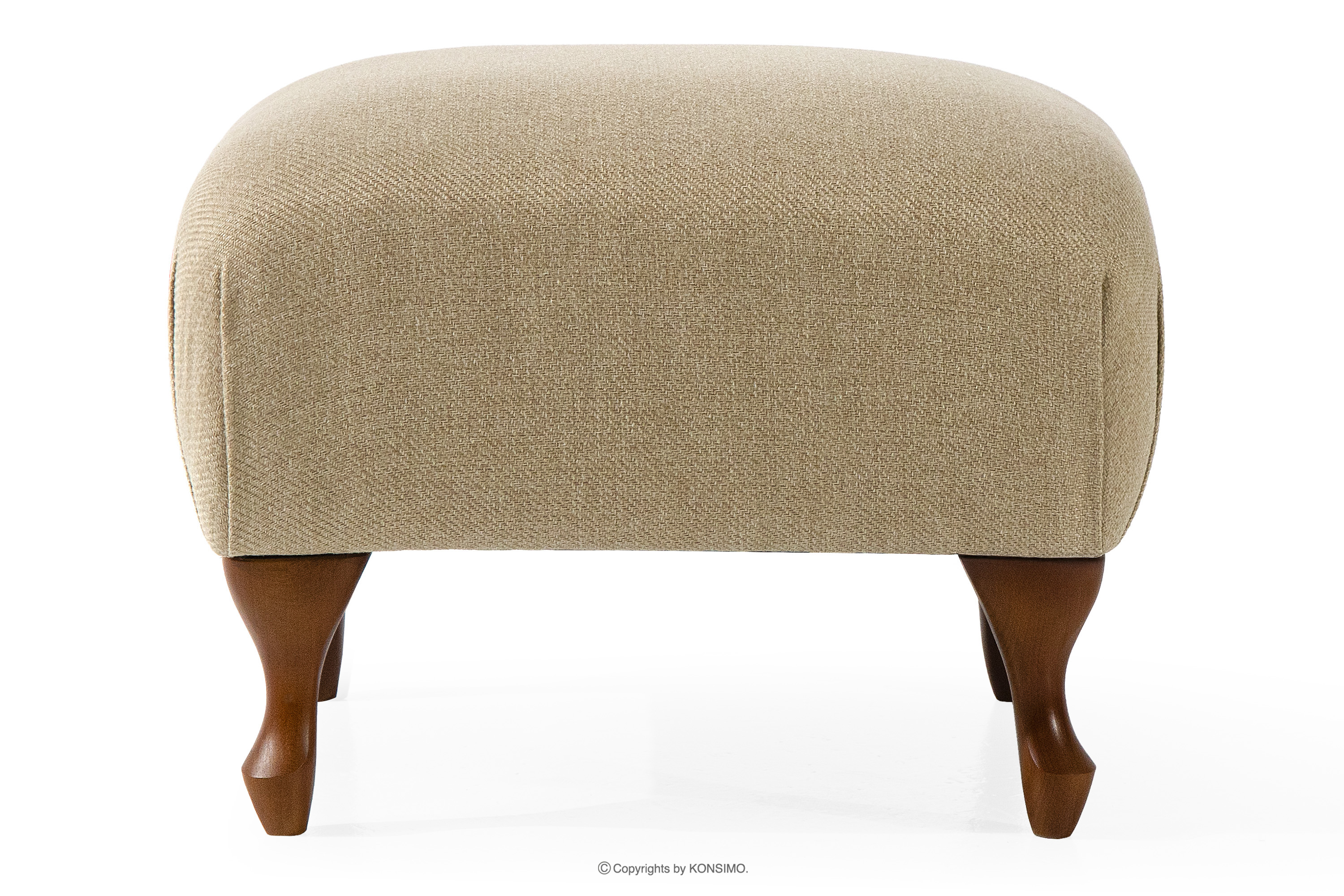 Klassischer Wohnzimmersofa beige/blau geflochtener Stoff
