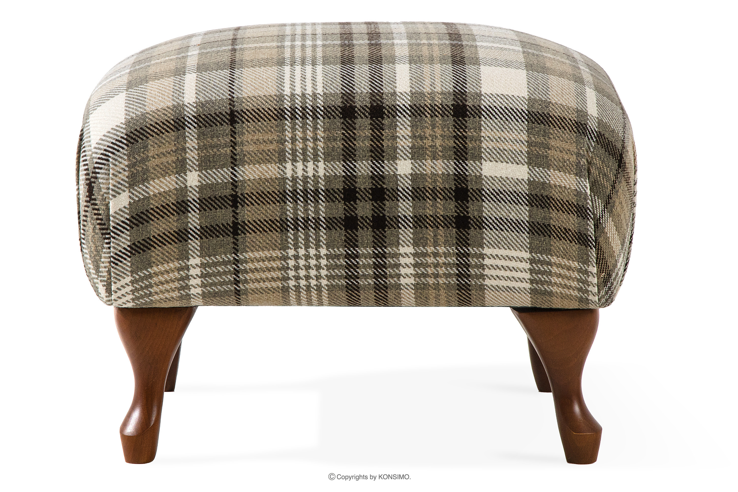 Klassischer Wohnzimmersessel braun/beige gewebtes Material