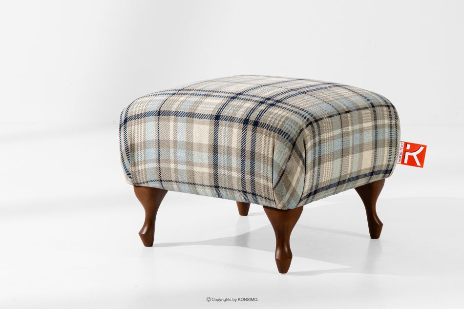 TOMIS Klassischer Wohnzimmersofa beige/blau geflochtener Stoff beige/blau - Foto 1