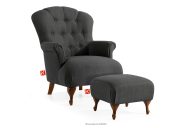 Sessel und Pouffe Classic anthrazit Webstoff