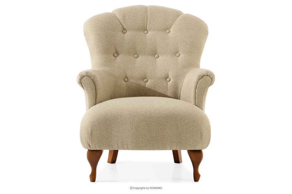 TOMIS Sessel und Pouffe Classic beige Webstoff beige - Foto 2
