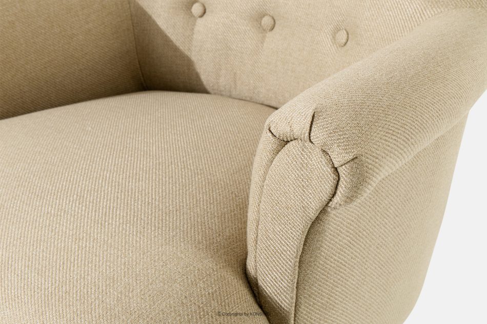 TOMIS Sessel und Pouffe Classic beige Webstoff beige - Foto 5