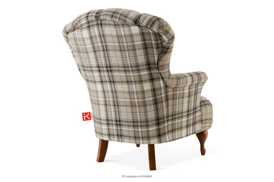 TOMIS Sessel- und Pouffe-Set braun/beige Webstoff braun/beige - Foto 3