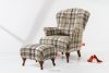 TOMIS Sessel- und Pouffe-Set braun/beige Webstoff braun/beige - Foto 2