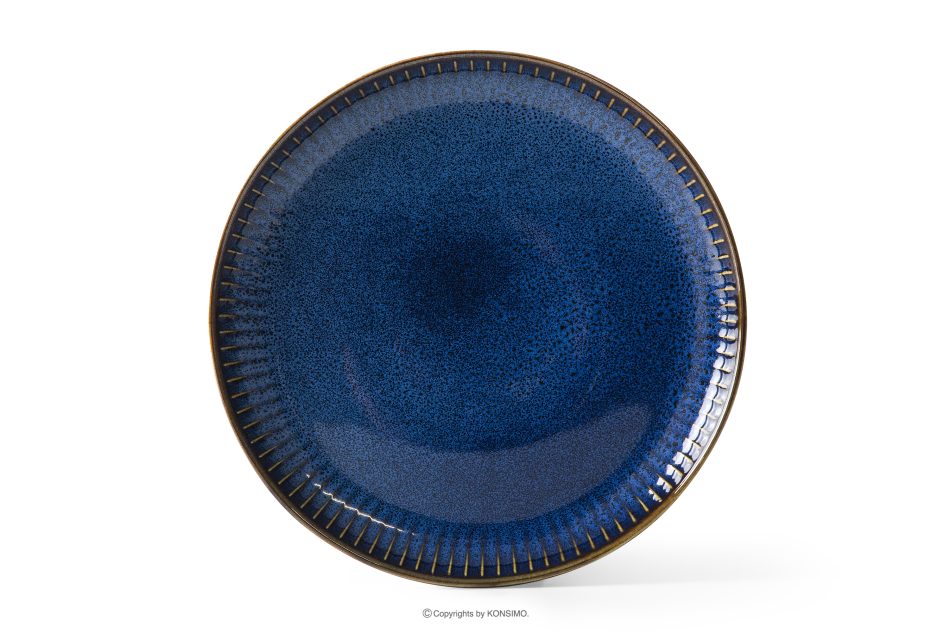 AD STRIPES Dessertteller porzellan reaktiv dunkelblau marineblau - Foto 4
