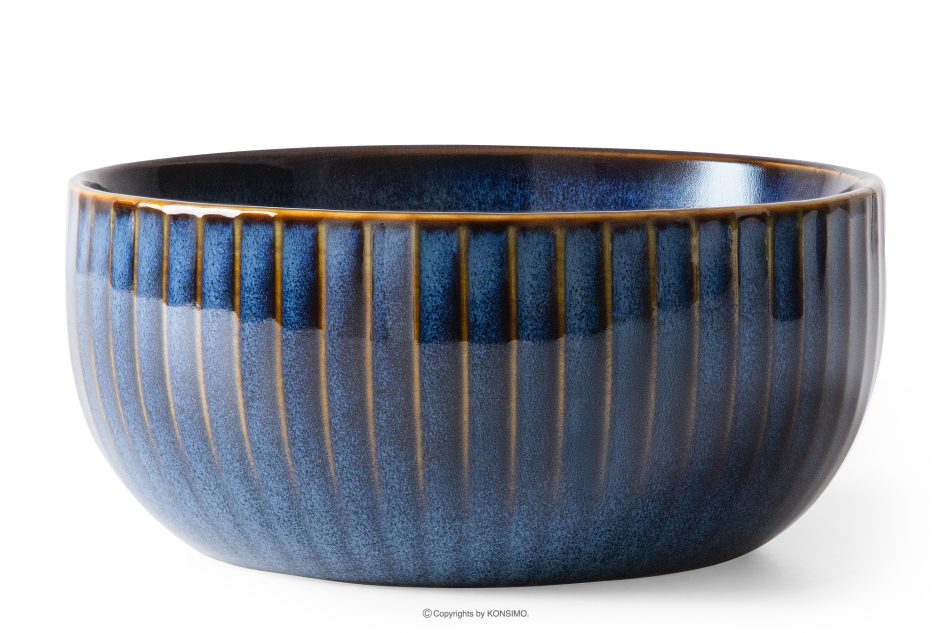 AD STRIPES Schale aus reaktivem Porzellan dunkelblau marineblau - Foto 0