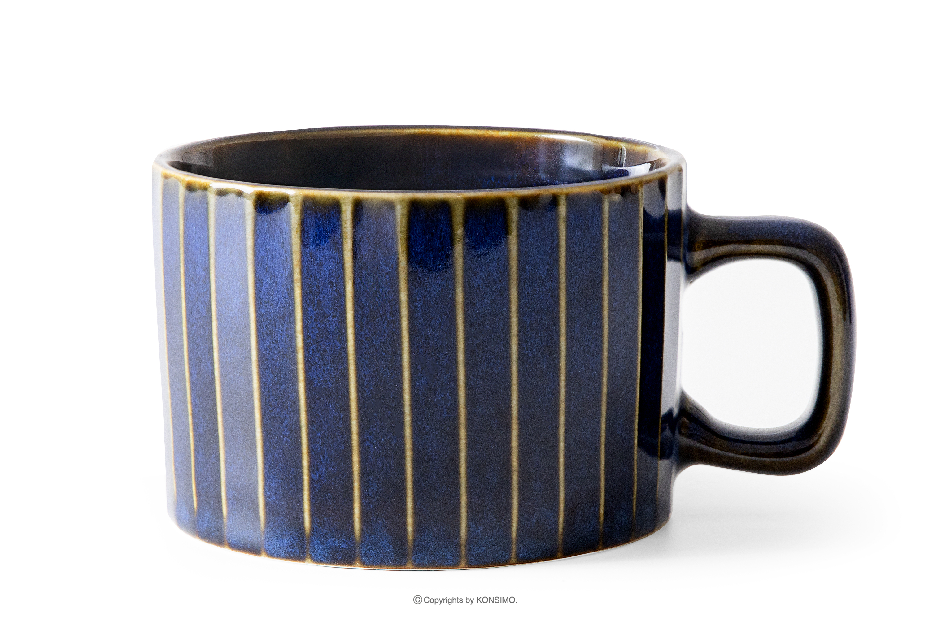 Kaffeetasse aus reaktivem Porzellan dunkelblau