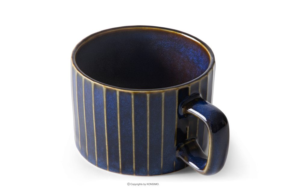 AD STRIPES Kaffeetasse aus reaktivem Porzellan dunkelblau marineblau - Foto 2