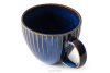 AD STRIPES Große Kaffeetasse aus reaktivem Porzellan dunkelblau marineblau - Foto 3