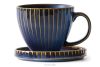 AD STRIPES Große Kaffeetasse aus reaktivem Porzellan dunkelblau marineblau - Foto 6