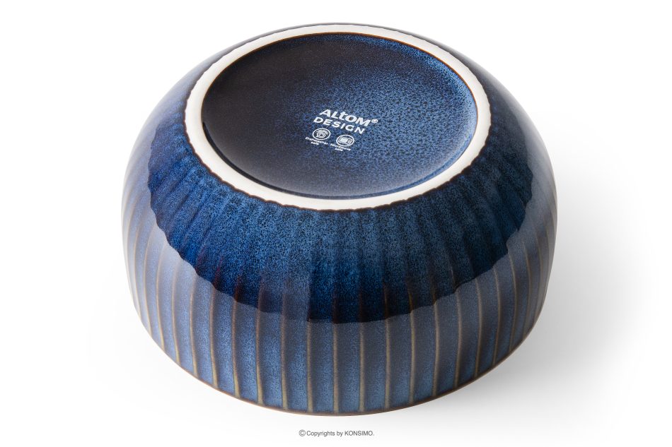 AD STRIPES Schale 6 tlg. aus reaktivem Porzellan dunkelblau marineblau - Foto 4