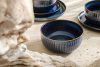 AD STRIPES Schale 6 tlg. aus reaktivem Porzellan dunkelblau marineblau - Foto 8