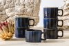 AD STRIPES Kaffeetasse 6 tlg. aus reaktivem Porzellan dunkelblau marineblau - Foto 2