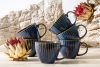 AD STRIPES Große Kaffeetasse 6 tlg. aus Porzellan reaktiv dunkelblau marineblau - Foto 2