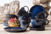 AD STRIPES Kaffeeservice Cappuccino 6 Personen (18 tlg.) aus reaktivem Porzellan dunkelblau marineblau - Foto 2