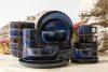 AD STRIPES Kaffee- und Tafelservice 6 Personen (30 Stück) aus reaktivem Porzellan dunkelblau marineblau - Foto 2