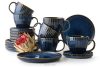 AD STRIPES Teeservice 6 Personen (18 tlg.) aus reaktivem Porzellan dunkelblau marineblau - Foto 1