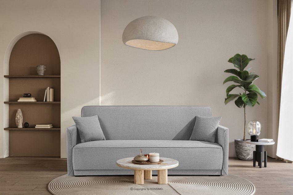 LIRIS Schlafsofa ausziehbar aus Chenille-Stoff grau grau - Foto 9