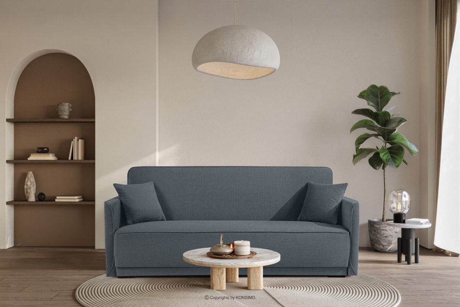 LIRIS Schlafsofa mit Chenille-Stoff Stahl stahlgrau - Foto 9