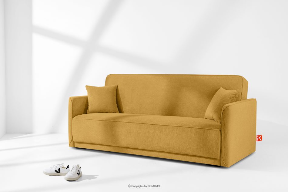 LIRIS Schlafsofa mit Chenille-Stoff Honig honig - Foto 1