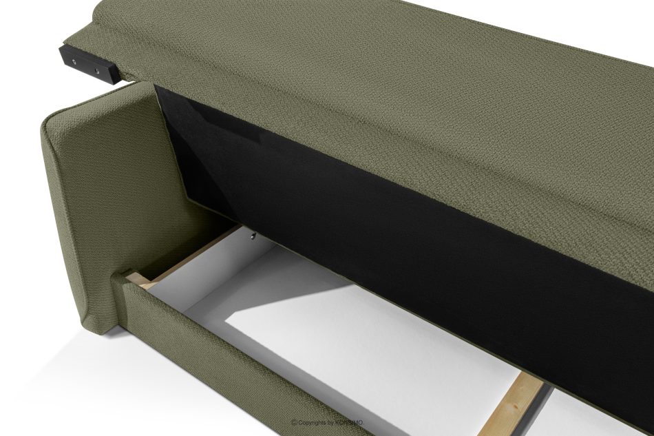 LIRIS Schlafsofa mit Chenille-Stoff oliv oliv - Foto 8