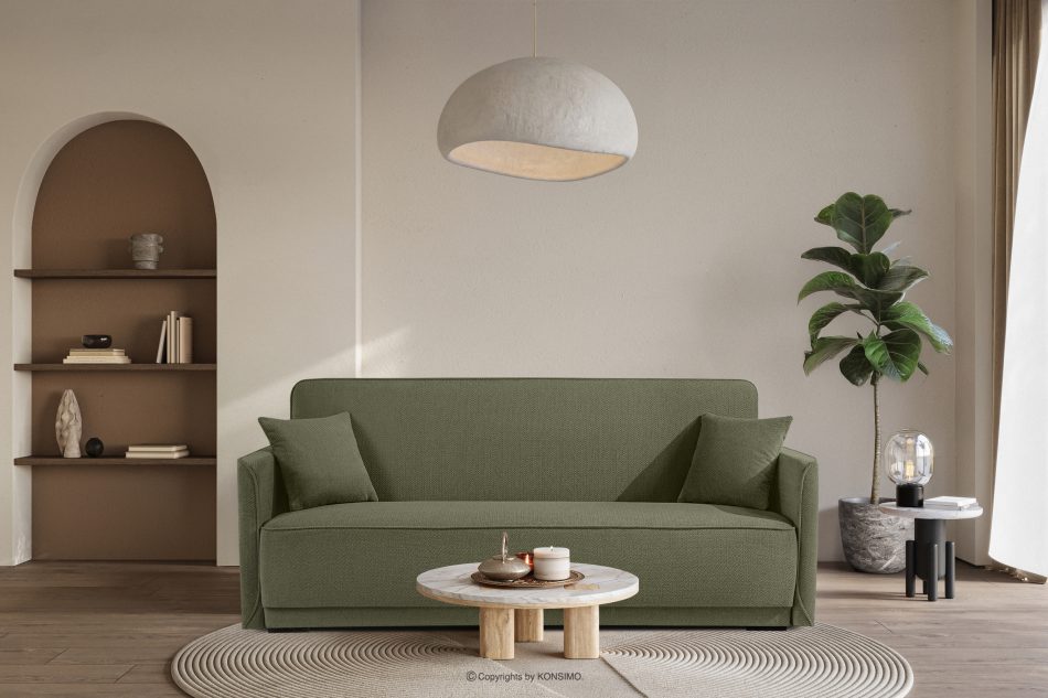 LIRIS Schlafsofa mit Chenille-Stoff oliv oliv - Foto 9