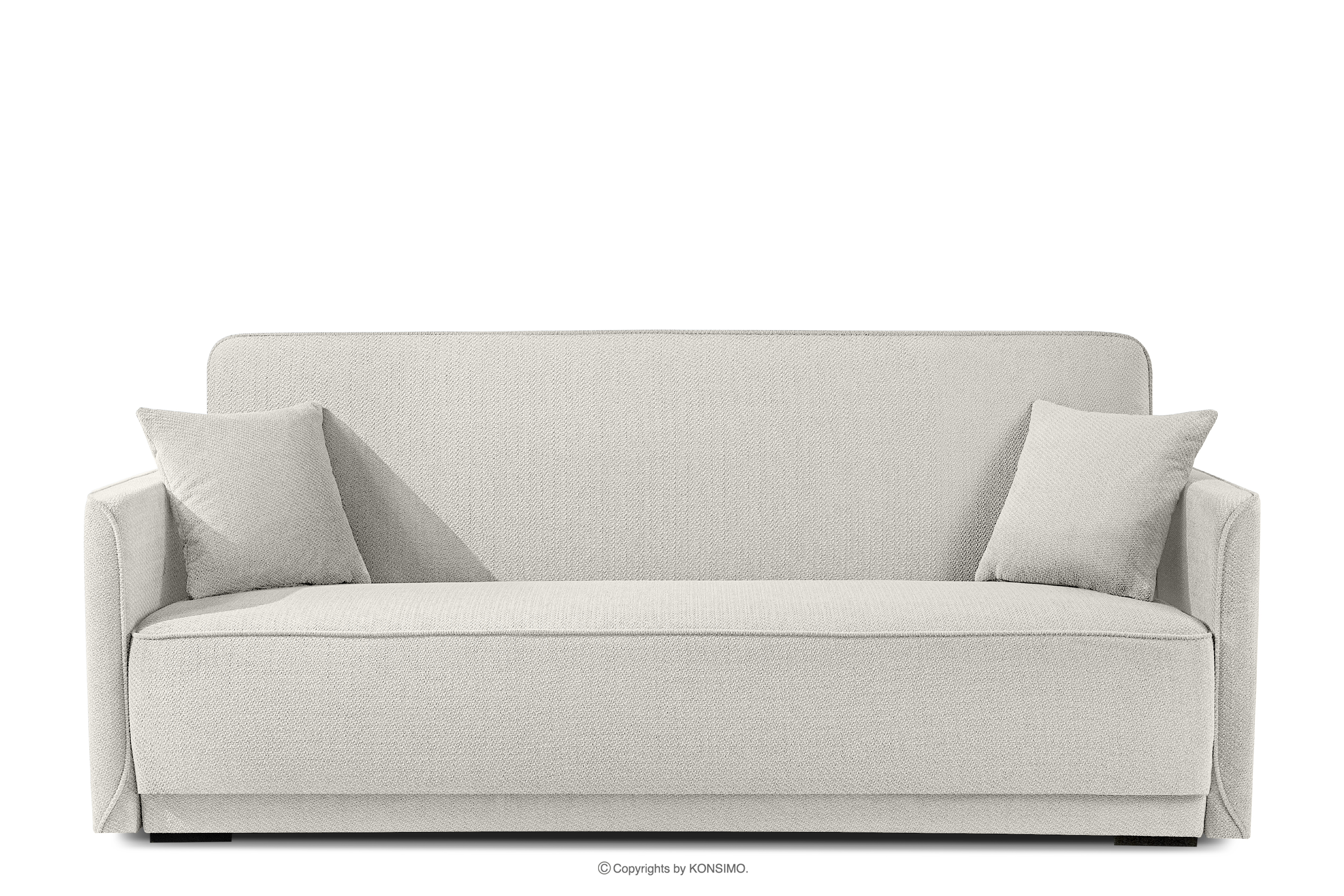 Schlafsofa ausziehbar  aus Chenille-Stoff creme