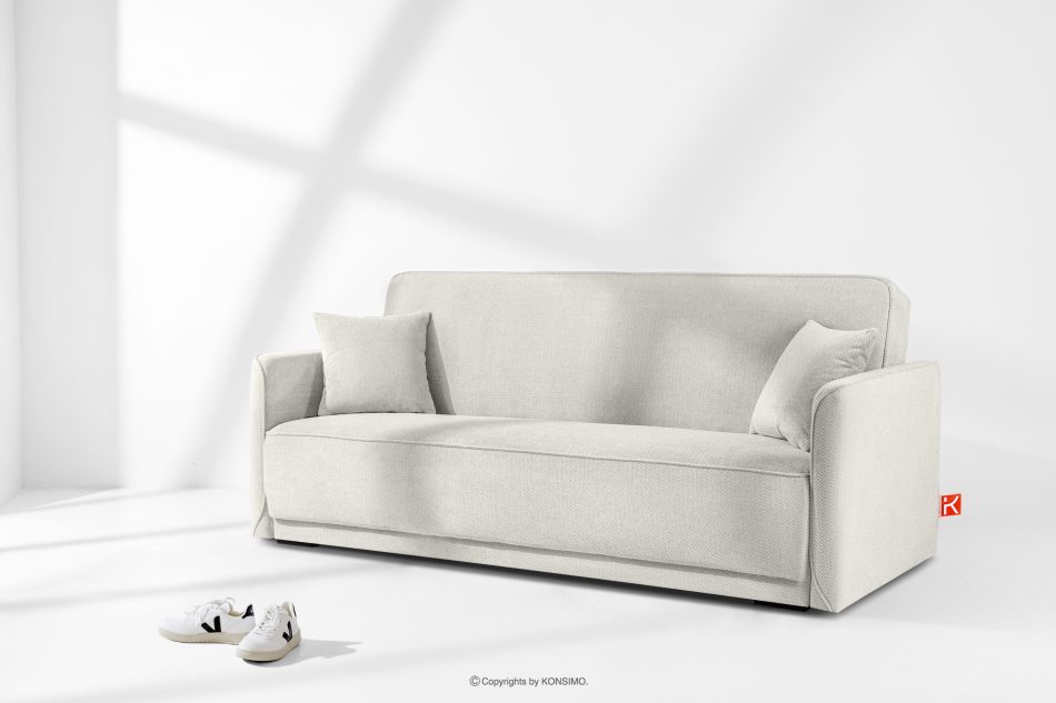 LIRIS Schlafsofa ausziehbar  aus Chenille-Stoff creme cremig - Foto 1