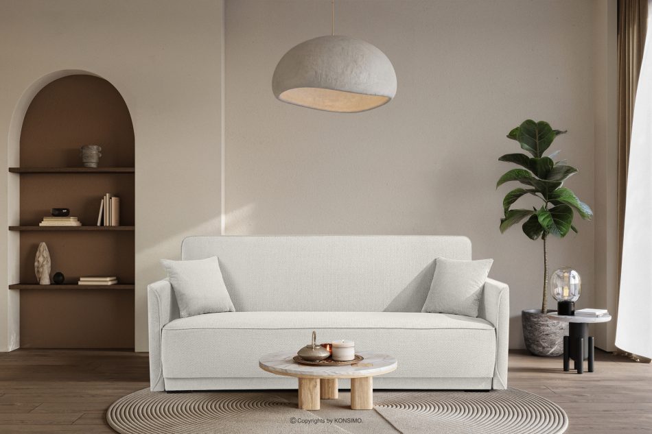 LIRIS Schlafsofa ausziehbar  aus Chenille-Stoff creme cremig - Foto 9