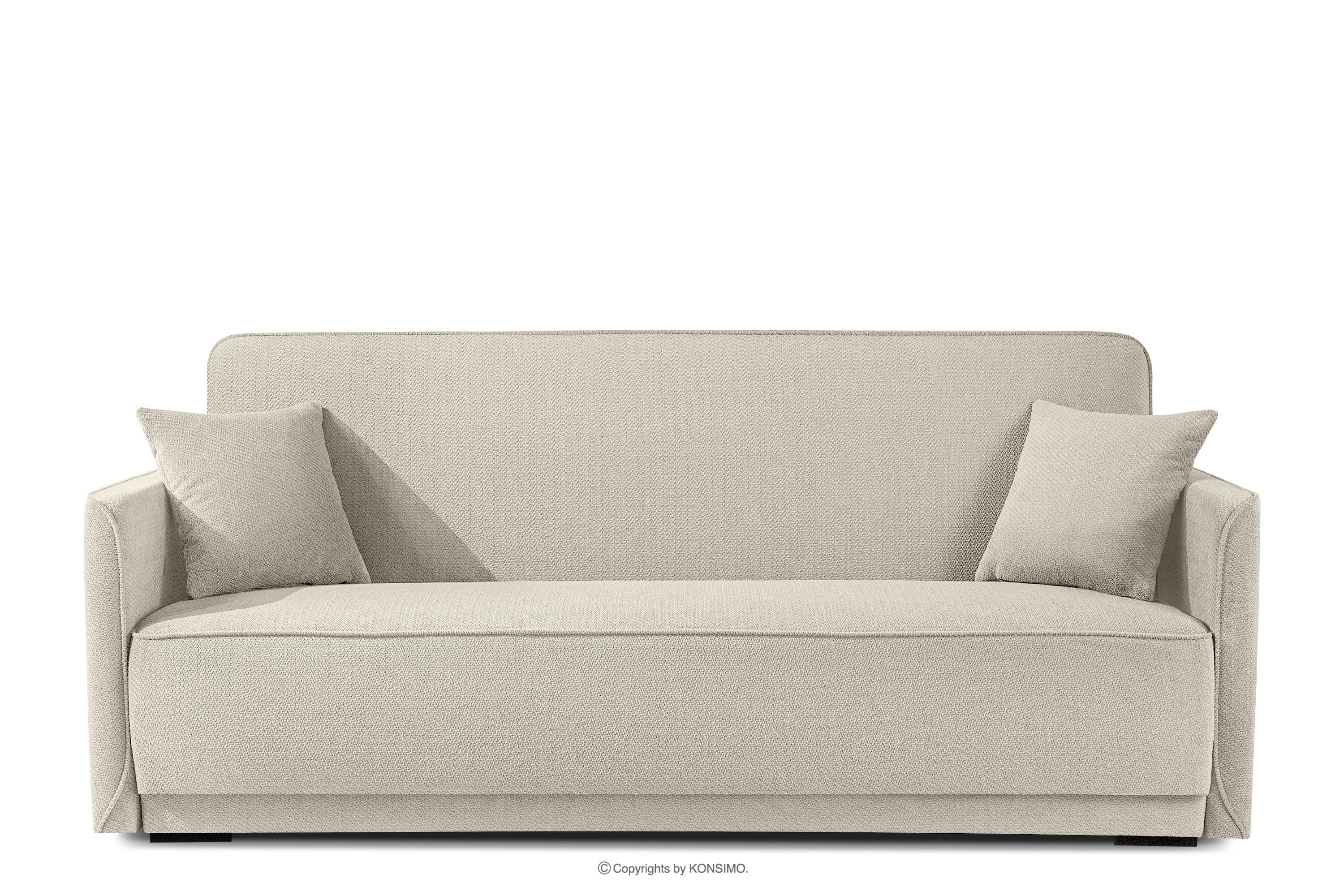 Schlafsofa ausziehbar aus Chenille Stoff hellbeige