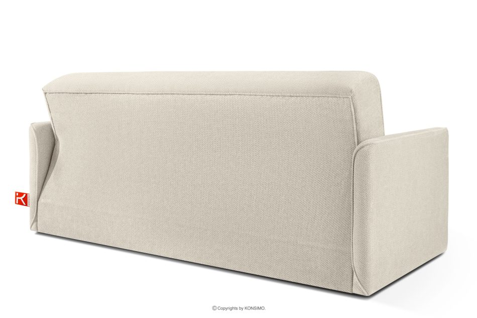 LIRIS Schlafsofa ausziehbar aus Chenille Stoff hellbeige hellbeige - Foto 3