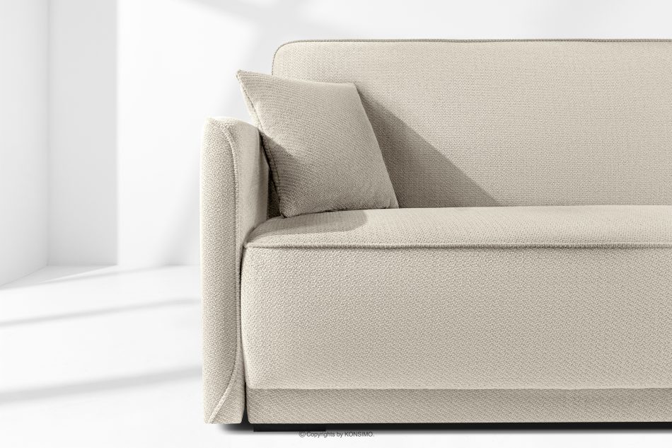 LIRIS Schlafsofa ausziehbar aus Chenille Stoff hellbeige hellbeige - Foto 5
