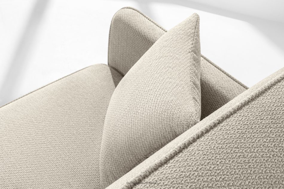 LIRIS Schlafsofa ausziehbar aus Chenille Stoff hellbeige hellbeige - Foto 6