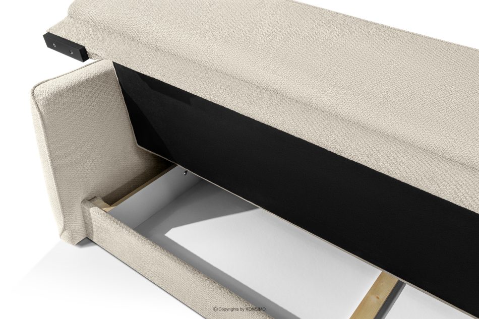 LIRIS Schlafsofa ausziehbar aus Chenille Stoff hellbeige hellbeige - Foto 8