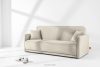 LIRIS Schlafsofa ausziehbar aus Chenille Stoff hellbeige hellbeige - Foto 2