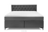 ARDEA Boxspringbett in Velourstoff mit abnehmbarem Matratzenbezug 160 cm anthrazit anthrazit - Foto 4
