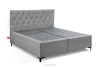 ARDEA Boxspringbett in Velourstoff mit abnehmbarem Matratzenbezug 160 cm hellgrau hellgrau - Foto 3