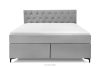 ARDEA Boxspringbett in Velourstoff mit abnehmbarem Matratzenbezug 160 cm hellgrau hellgrau - Foto 4