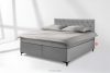 ARDEA Boxspringbett in Velourstoff mit abnehmbarem Matratzenbezug 160 cm hellgrau hellgrau - Foto 2