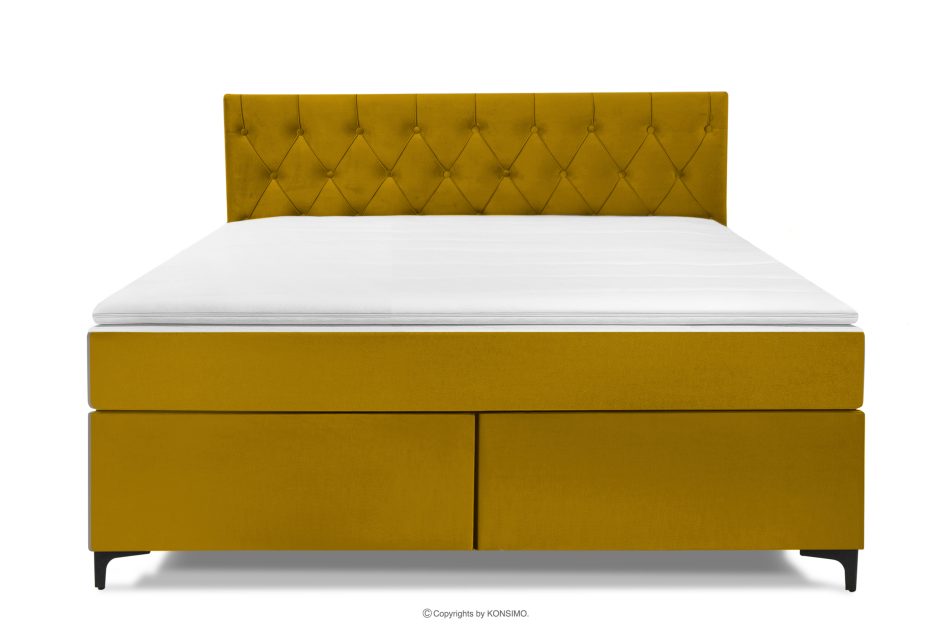 ARDEA Boxspringbett  Bonellfedern Veloursstoff 160 cm gelb gelb - Foto 3
