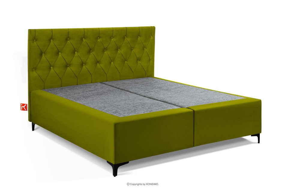 ARDEA Boxspringbett  Bonellfedern Veloursstoff 160 cm oliv oliv - Foto 2